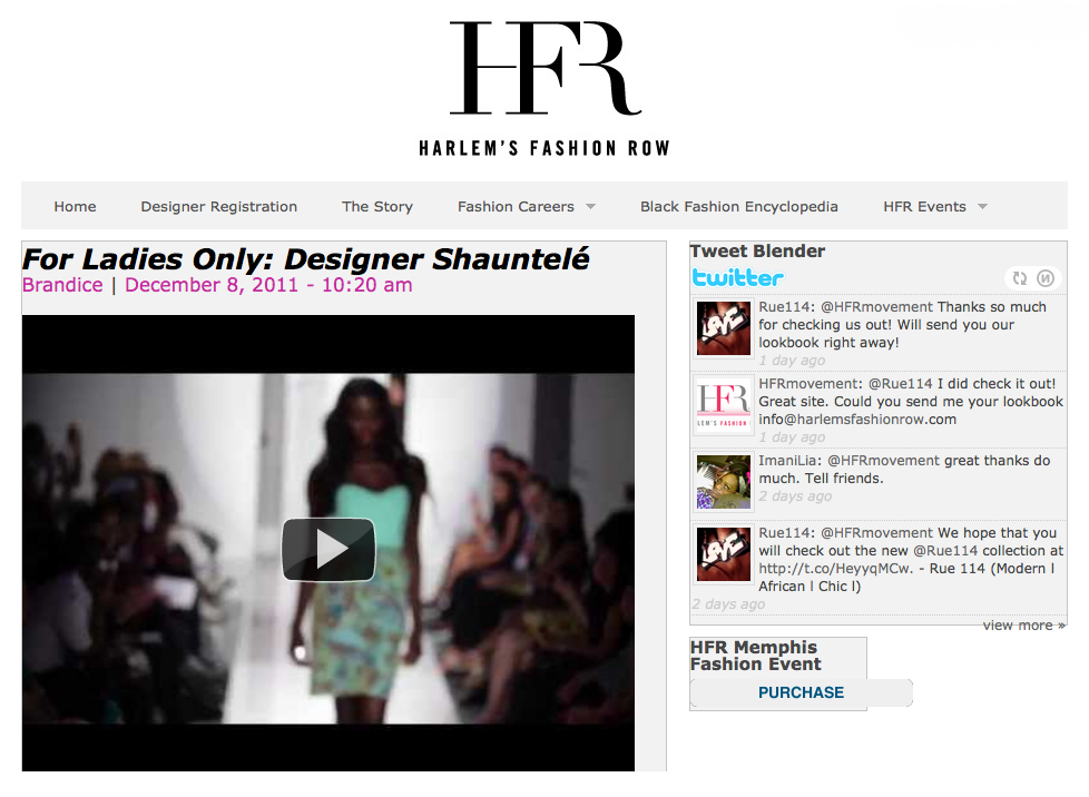 Harlem Fashion Row Loves Shauntele